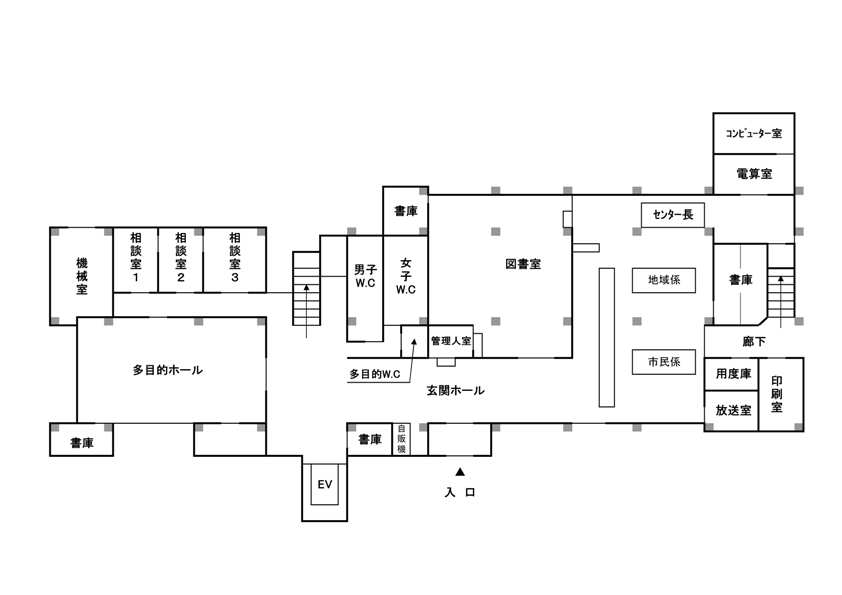 鹿北市民センター内案内図